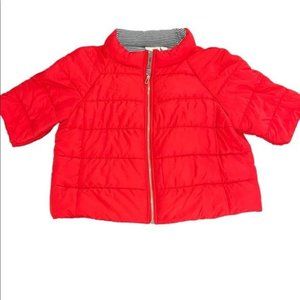 Chicos 3/4 sleeve red winter puffer coat